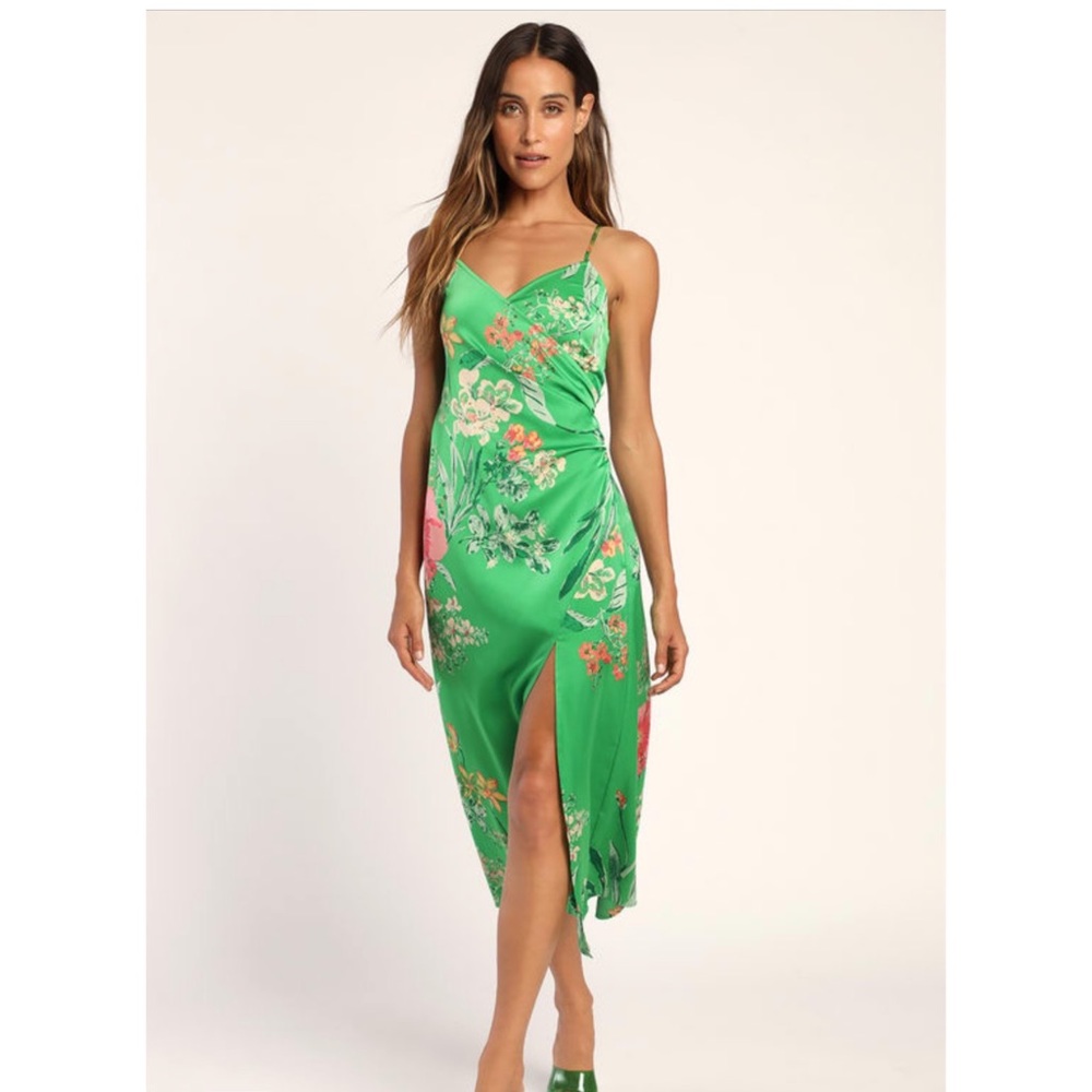 Lulus Remarkable Entrance Satin Midi Dress